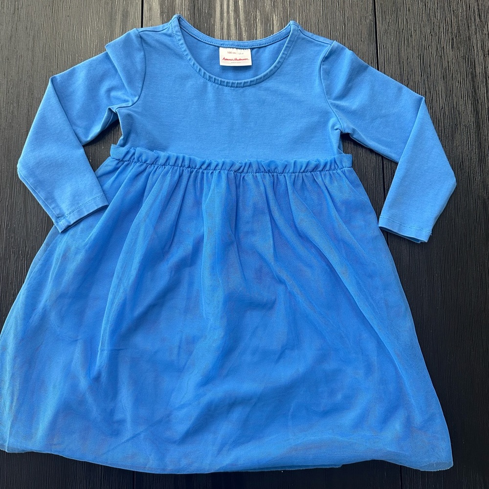 Hanna Andersson Girls Dreamy Dress in Soft Tulle Blue | Size 4